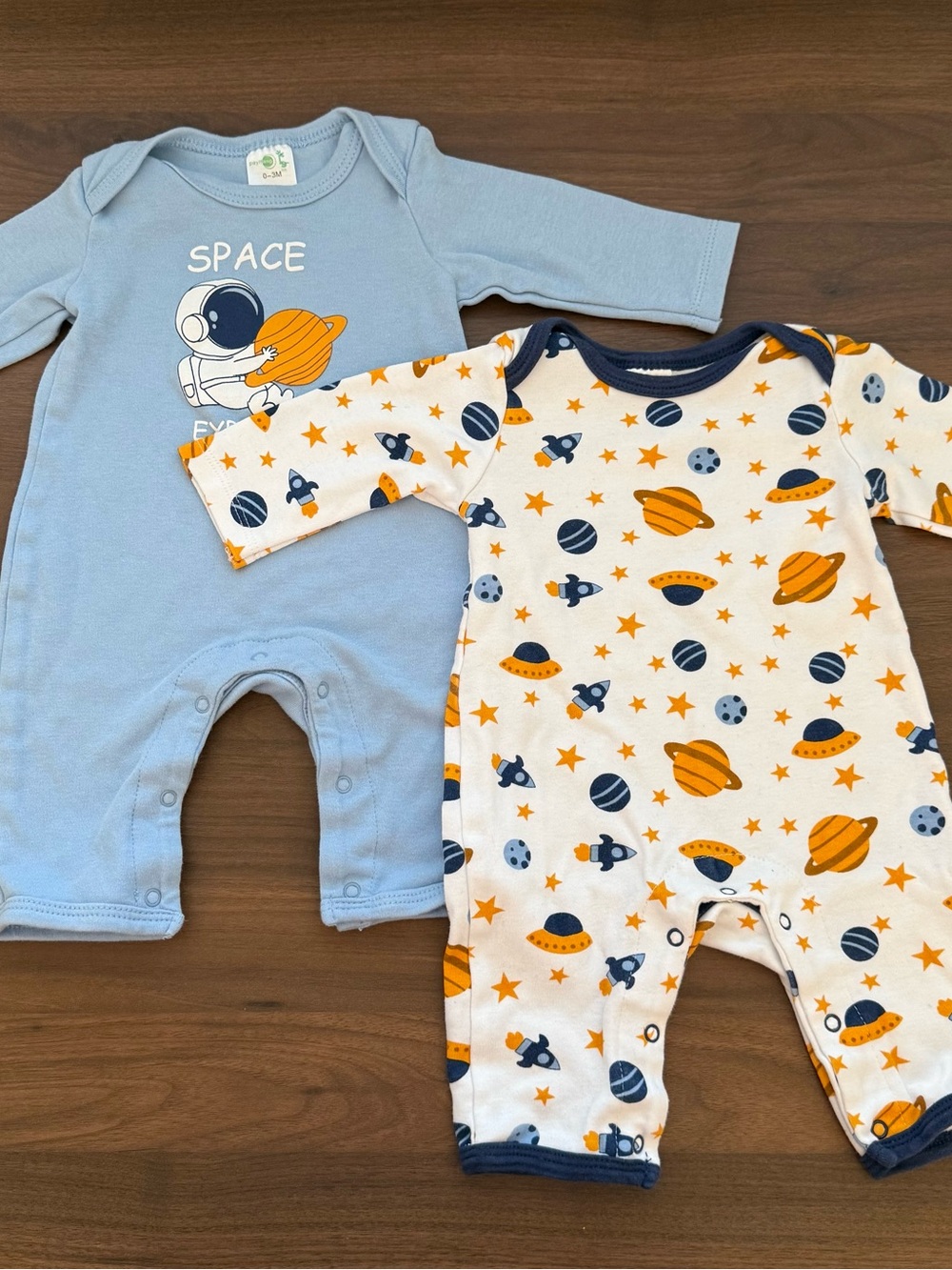 Space Explorer Long Sleeve Baby Romper Set 0-3M